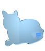 Acrylglasplatte in Katze-Form konturgefräst <br>einseitig 4/0-farbig bedruckt