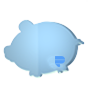 Acrylglasplatte in Schwein-Form konturgefräst <br>einseitig 4/0-farbig bedruckt