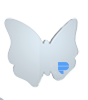 Acrylplatte mit Echtglasbeschichtung in Schmetterling-Form konturgefräst <br>einseitig 4/0-farbig bedruckt