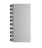 Broschüre mit Metall-Spiralbindung, Endformat DIN lang (105 x 210 mm), 140-seitig
