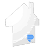 Hochwertige Schultafel-Magnetfolie in Haus-Form <br>einseitig 4/0-farbig bedruckt