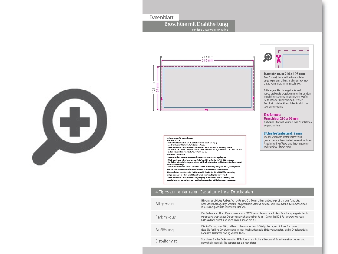 Product Bild brosch__re_mit_drahtheftung__endformat_din_lang_quer_(210_x_99_mm)__152-seitig