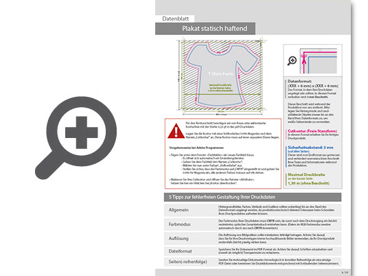 Product Bild plakat_statisch_haftend_4_0_farbig_bedruckt_in_shirt-form_konturgeschnitten
